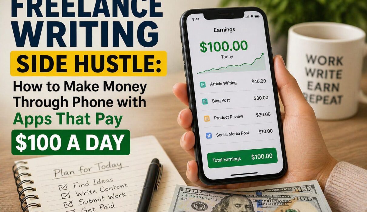 Freelance Writing Side Hustle: How to Make Money Through Your Phone with Apps That Pay $100 a Day