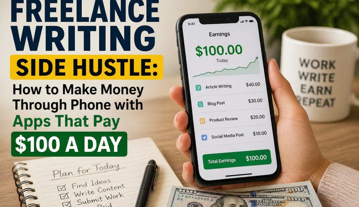 Freelance Writing Side Hustle: How to Make Money Through Your Phone with Apps That Pay $100 a Day