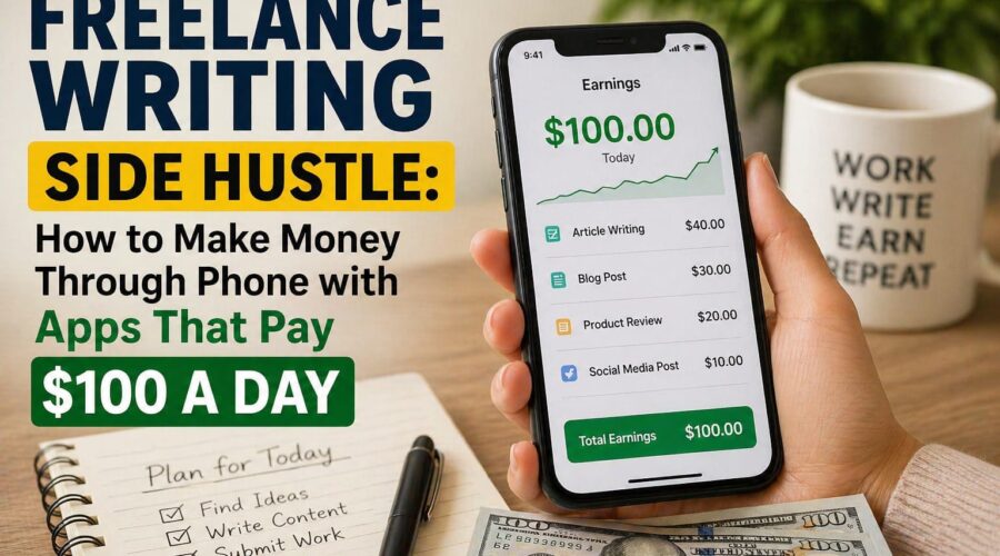 Freelance Writing Side Hustle: How to Make Money Through Your Phone with Apps That Pay $100 a Day