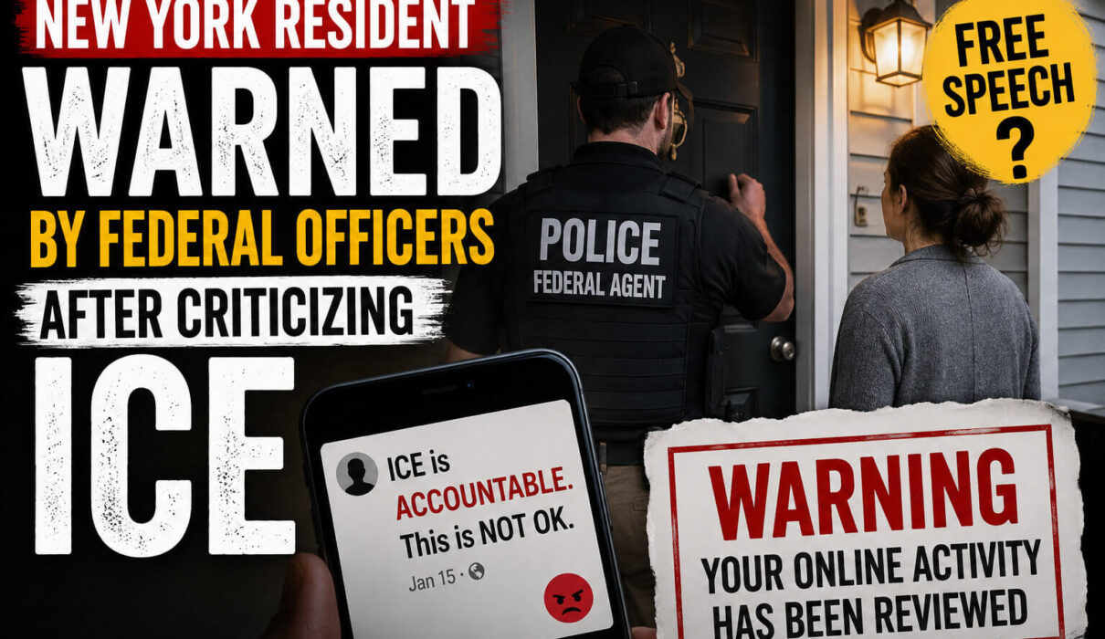 Federal Officers Warn New York Resident Over ICE Criticism