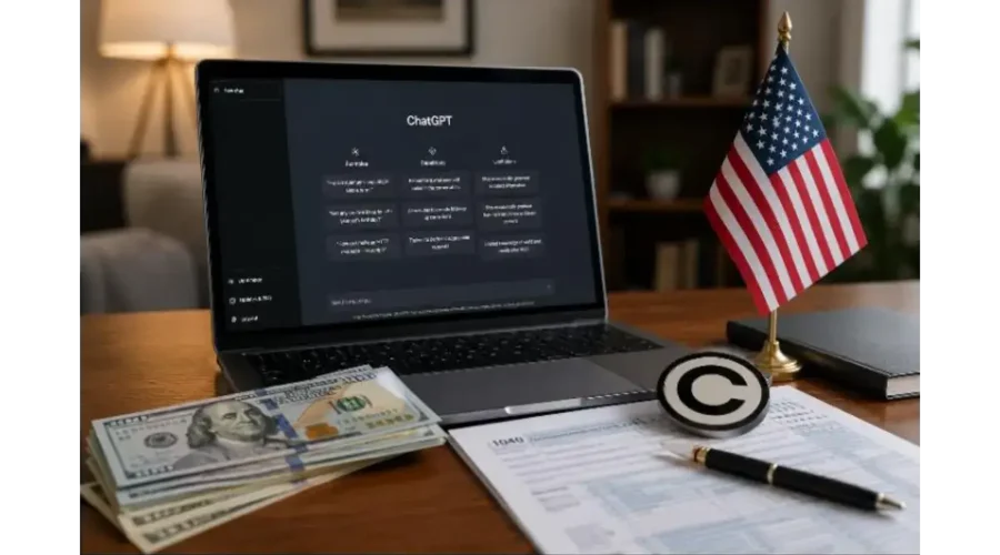 Making money with ChatGPT legal in the USA, taxes and copyright rules