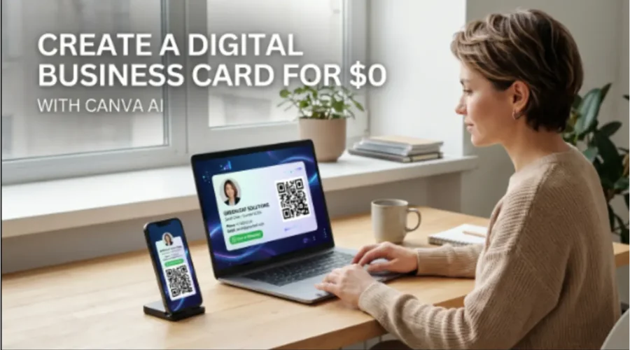 How to Make a Digital Business Card With Canva AI Free for Small Business