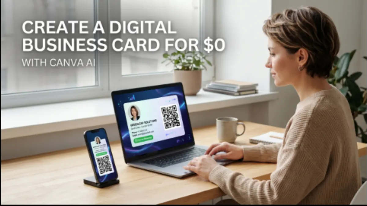 How to Make a Digital Business Card With Canva AI Free for Small Business